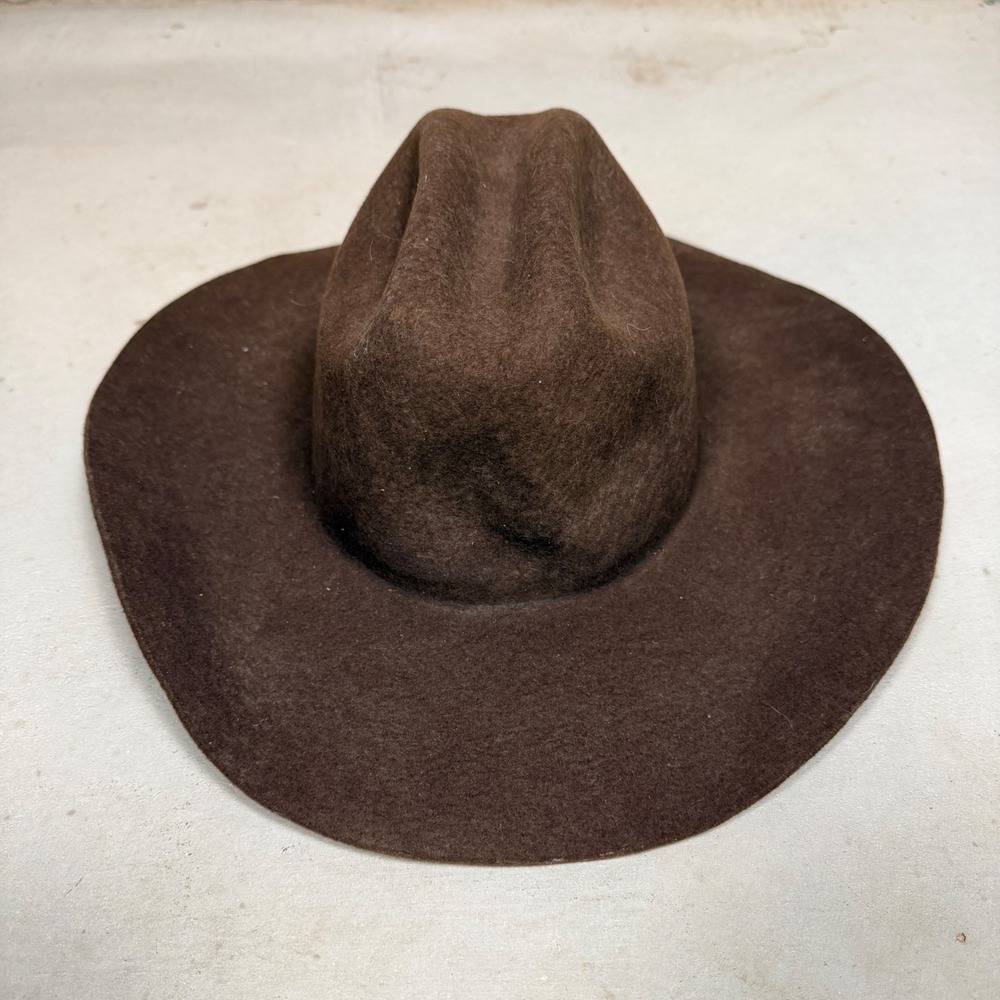 Serratelli Hat Company 3X Brown Felt Cowboy Hat Mens Size 7 Made in USA Western